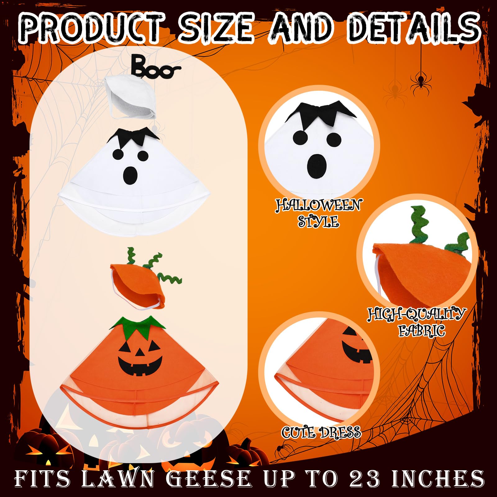 Pumpkin porch goose outfit featuring pumpkin lantern design