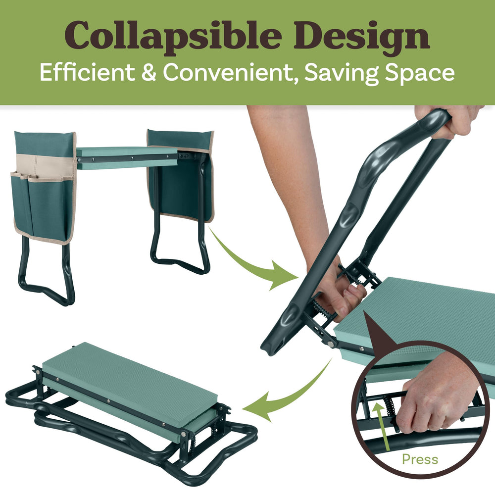 Pure Garden Garden Kneeler with detachable leg protectors displayed