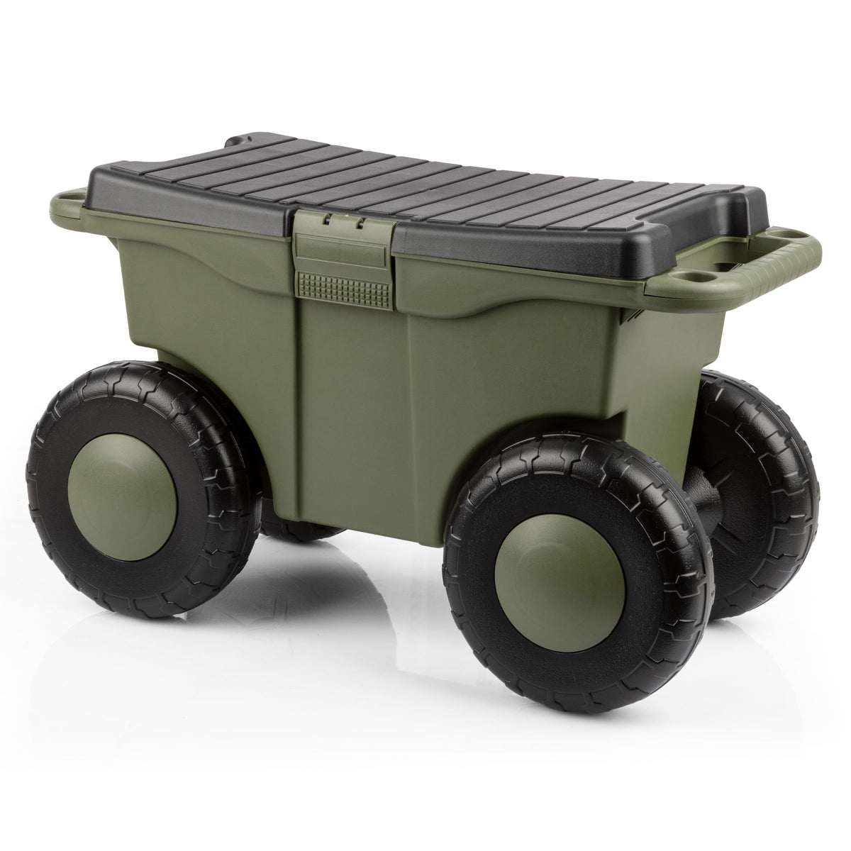 Pure Garden Rolling Garden Cart in green, front view