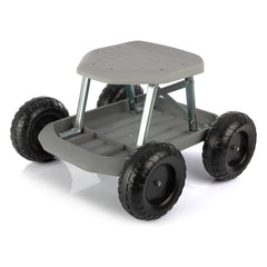 Pure Garden Rolling Garden Stool with wheels front view
