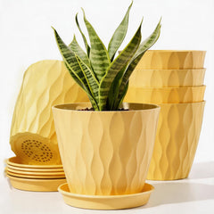 Pure Whimsy 4-inch yellow plant pot front view