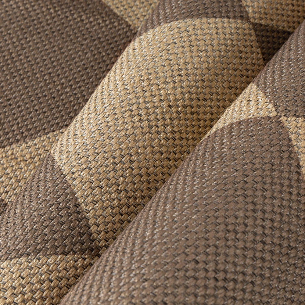 PureCozy 2x3 Brown Checkered Area Rug in living room setting