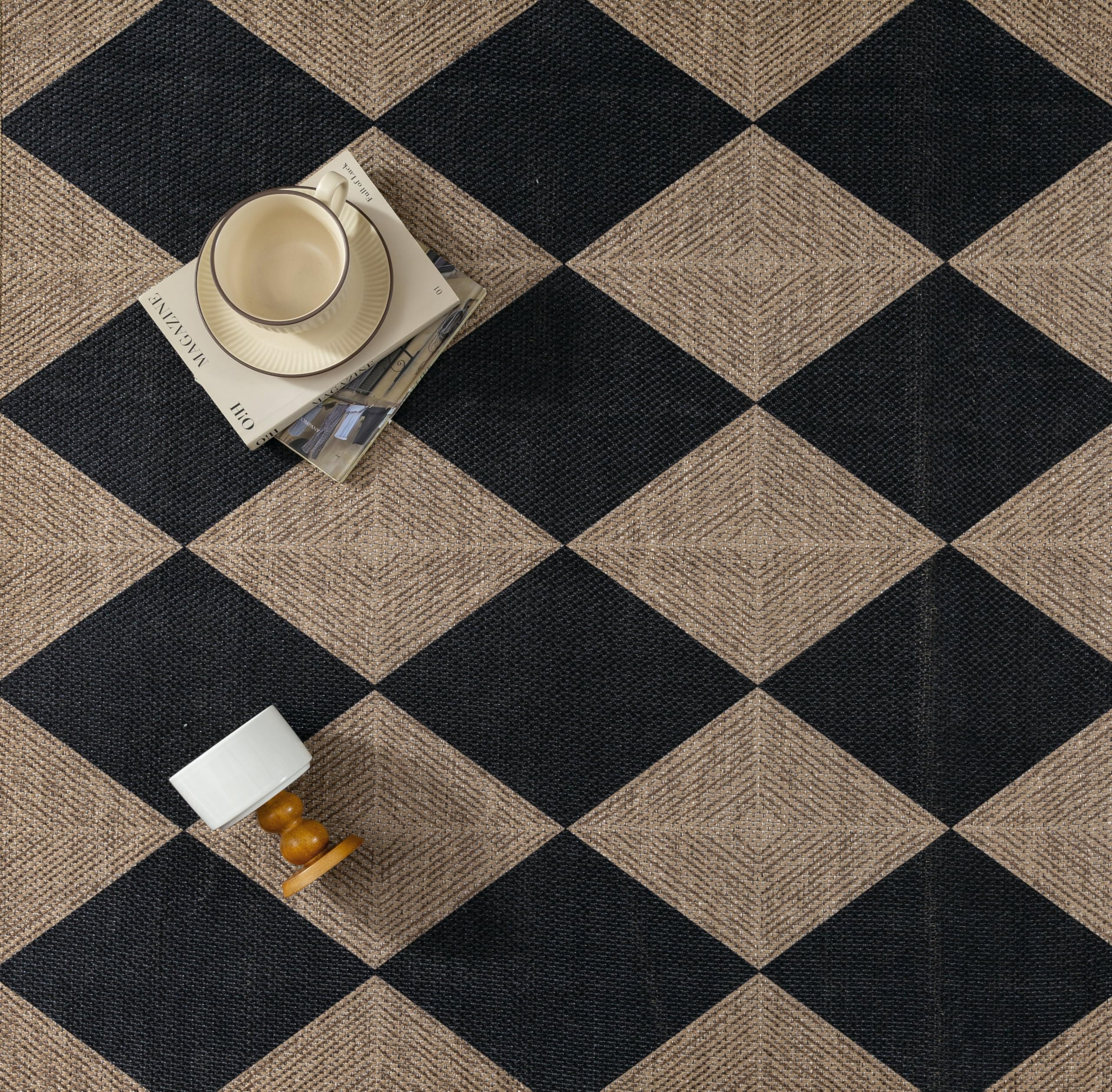 PureCozy 4x6 rug being cleaned with a vacuum