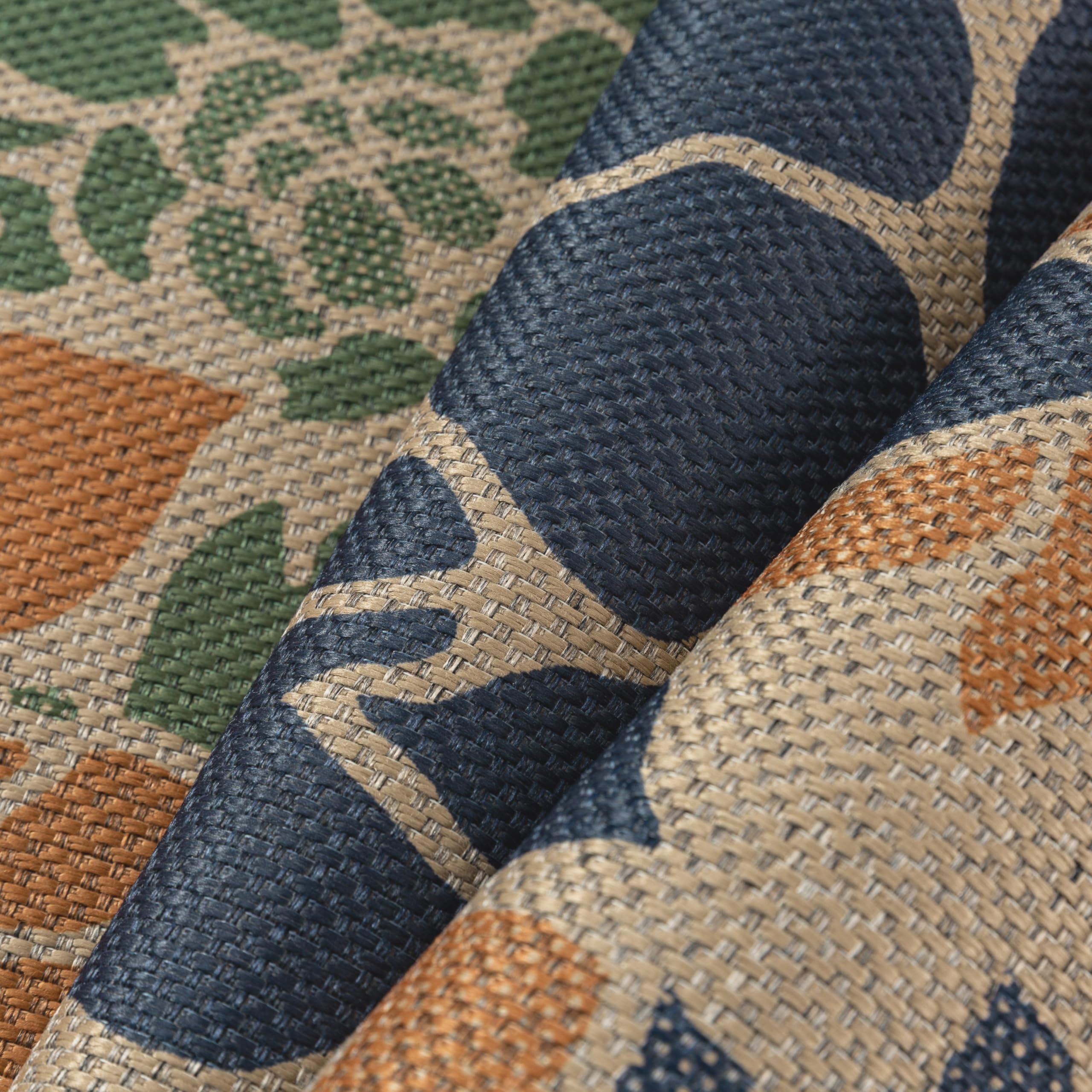 PureCozy 5x7 Outdoor Rug close-up of the floral pattern