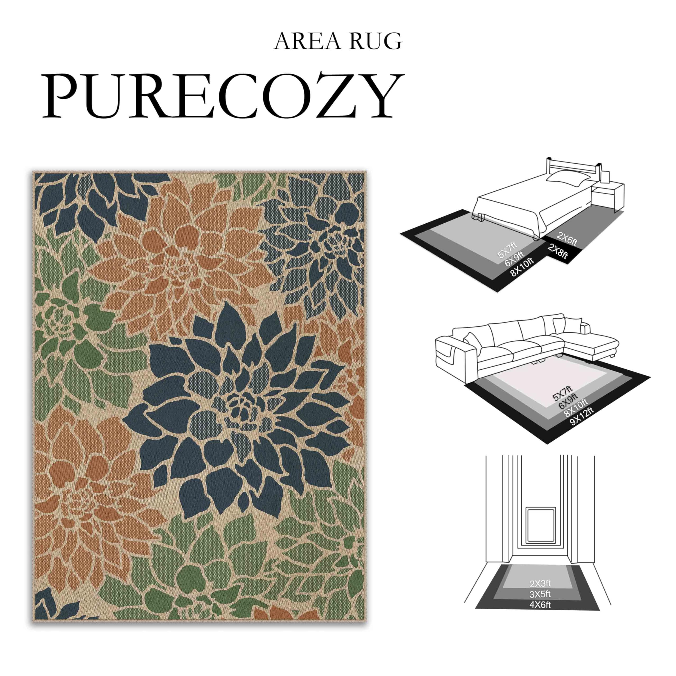PureCozy 5x7 Outdoor Rug showing the texture and design