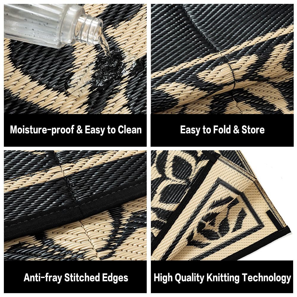 PureCozy Outdoor Rug 10x14 ft in use at a picnic