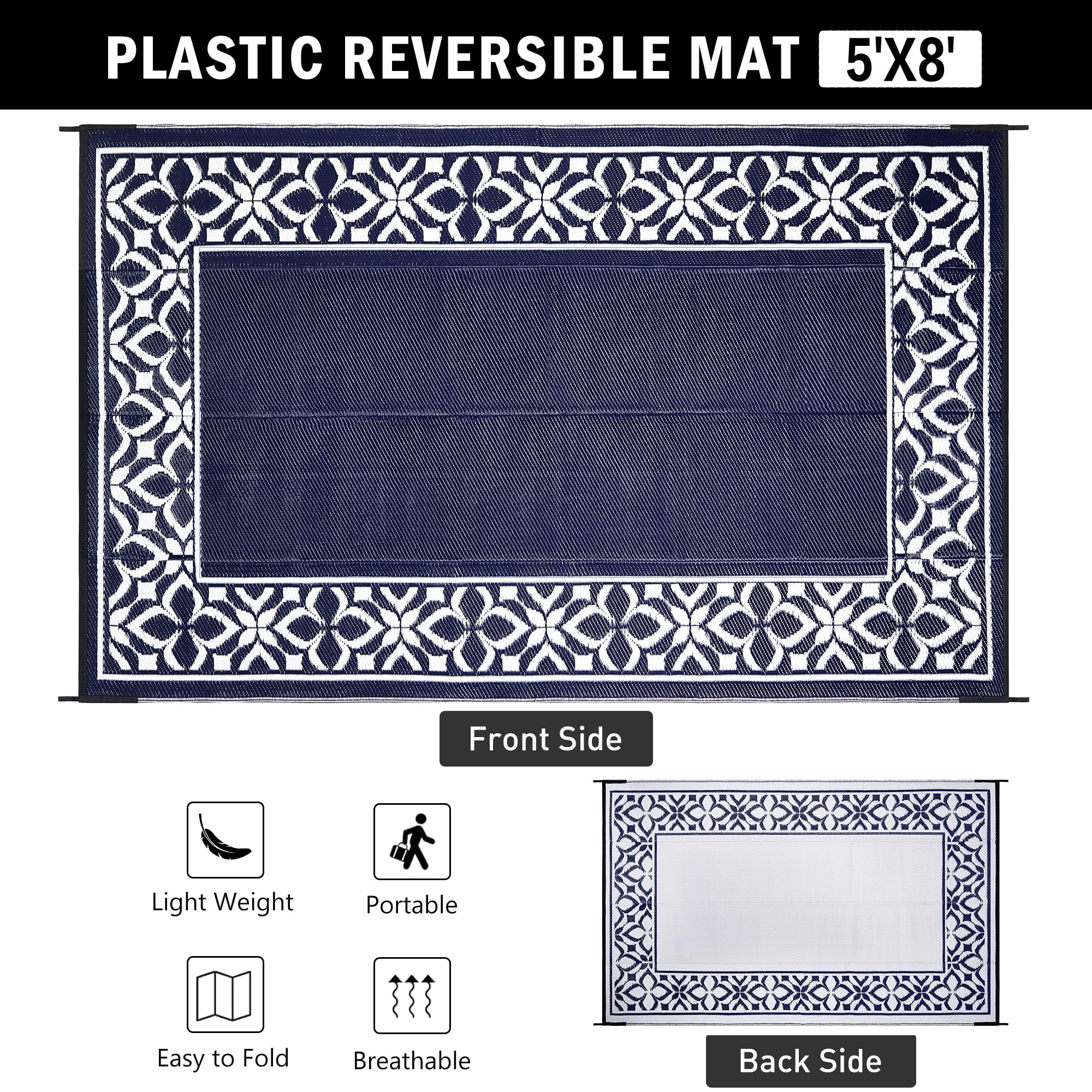 PureCozy outdoor rug in a backyard with furniture