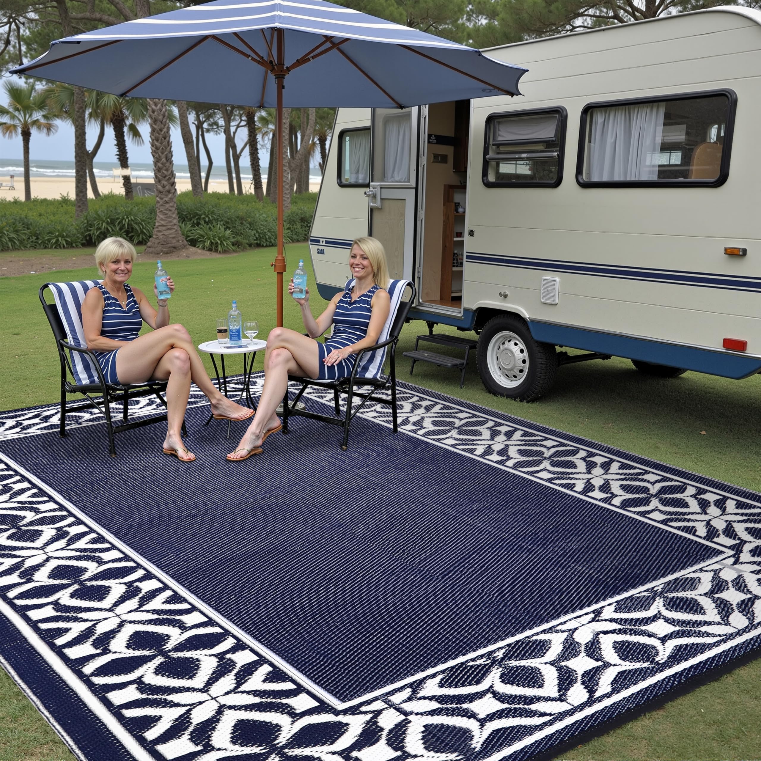 PureCozy outdoor rug in a garden space