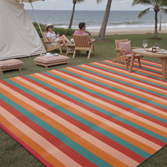 PureCozy outdoor rug on a patio setting