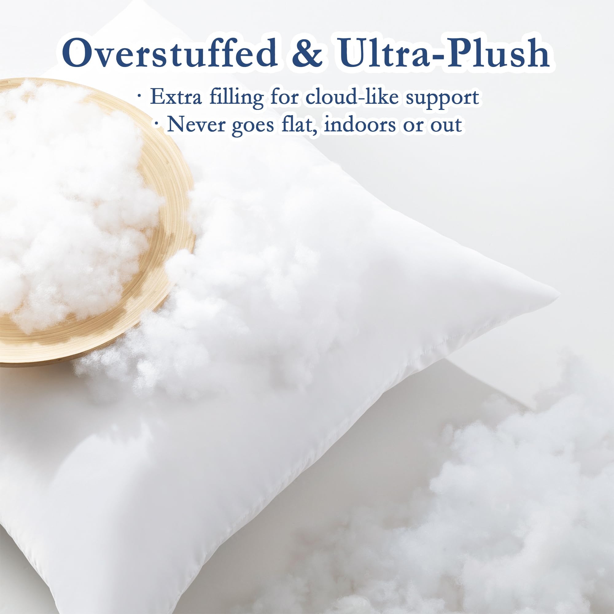 puredown 20x20 Outdoor Pillow Inserts set of 4 in white colour