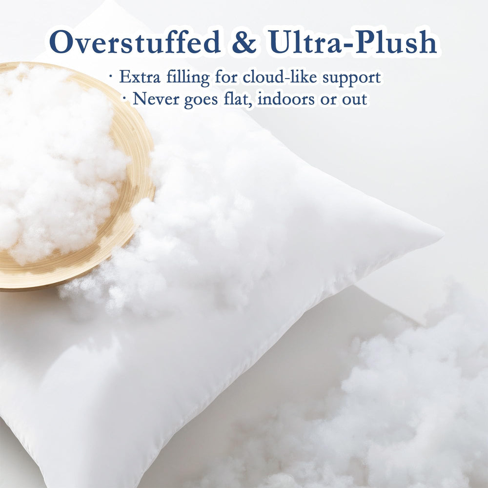 puredown outdoor pillow insert plush filling close-up