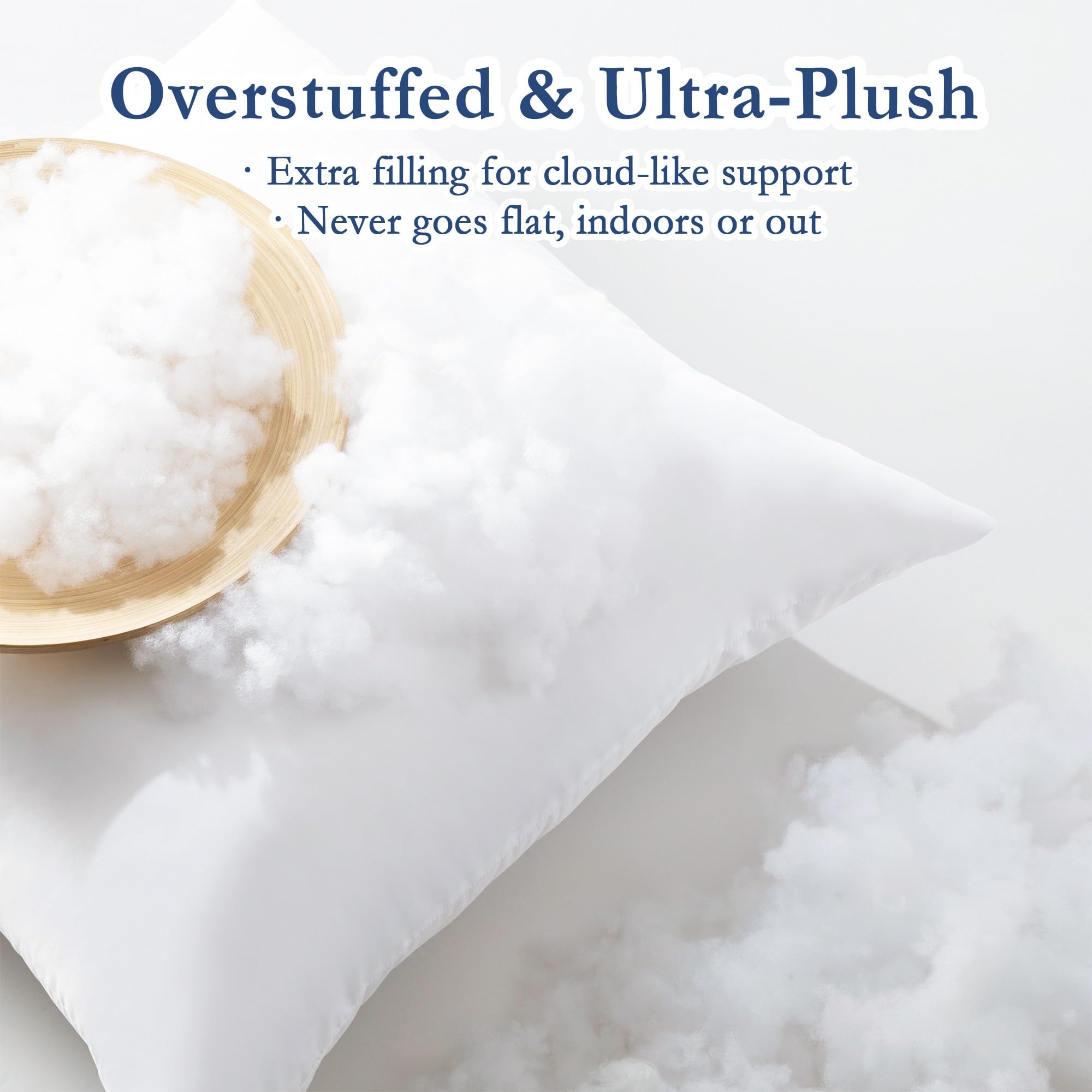 puredown outdoor pillow insert showing waterproof fabric