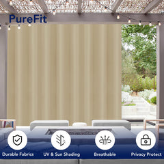 PureFit curtain hanging on patio for privacy