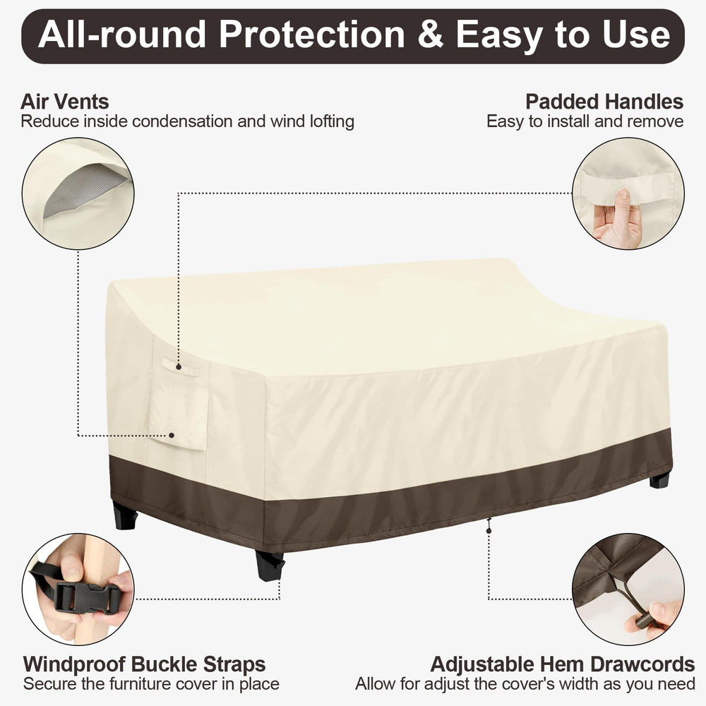PureFit Outdoor Couch Cover 3-Seater in use on patio