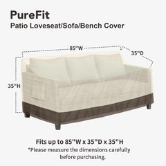 PureFit Outdoor Couch Cover 3-Seater with storage bag