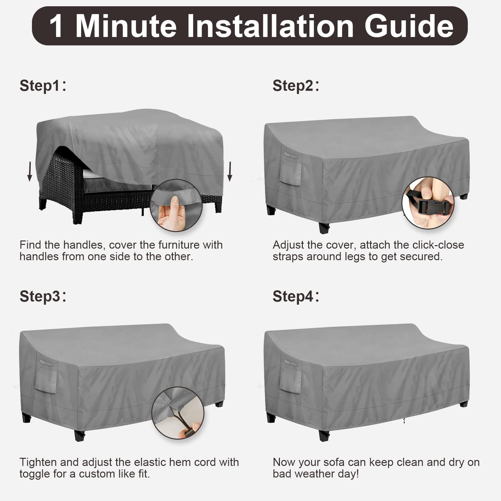 PureFit Outdoor Couch Cover air vent detail