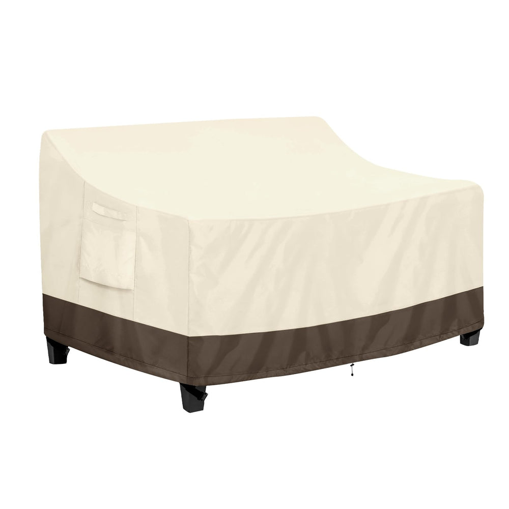 PureFit Outdoor Couch Cover beige model front view