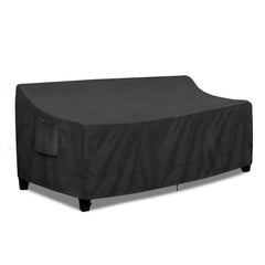 PureFit Outdoor Couch Cover in black, front view