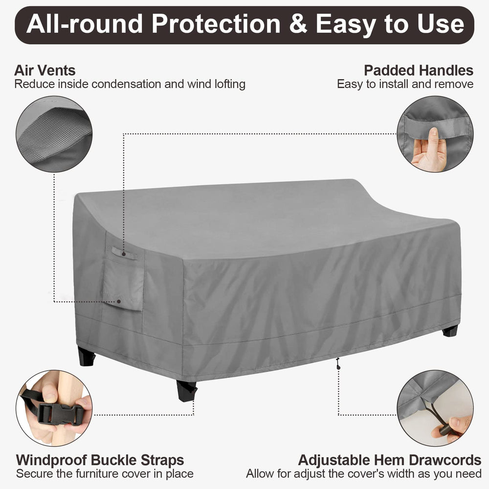 PureFit Outdoor Couch Cover on a patio sofa