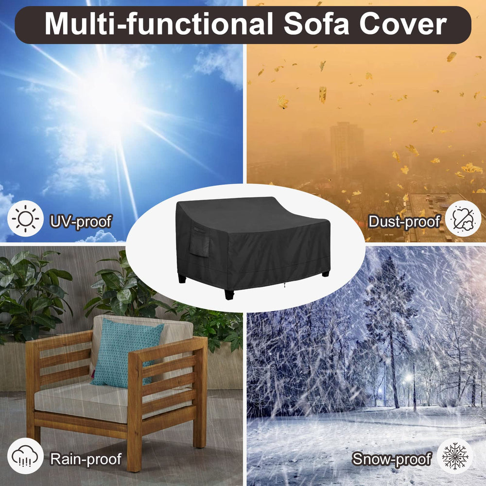 PureFit Outdoor Couch Cover showing air vent for circulation