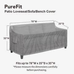 PureFit Outdoor Couch Cover side view with padded handles