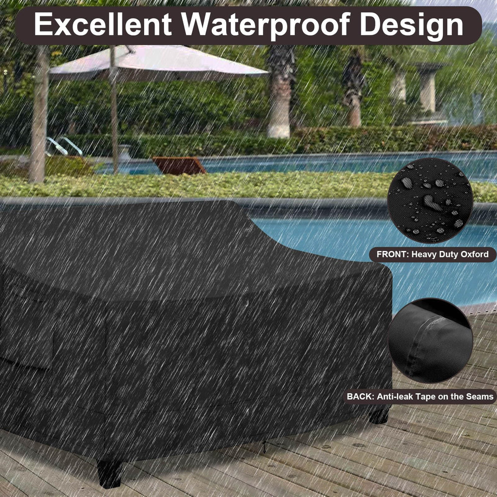 PureFit Outdoor Couch Cover with fastening straps and elastic hem
