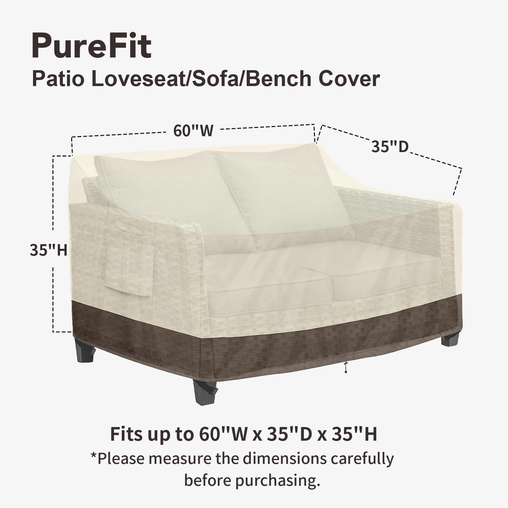PureFit Outdoor Couch Cover with padded handles