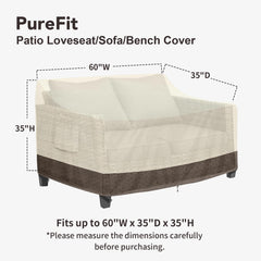 PureFit Outdoor Couch Cover with padded handles
