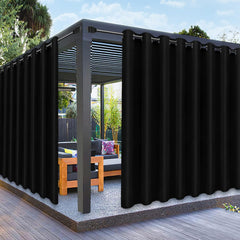 PureFit Outdoor Curtain Black front view 120W x 108L