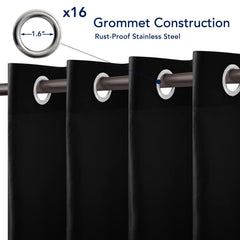 PureFit Outdoor Curtain black hanging in gazebo