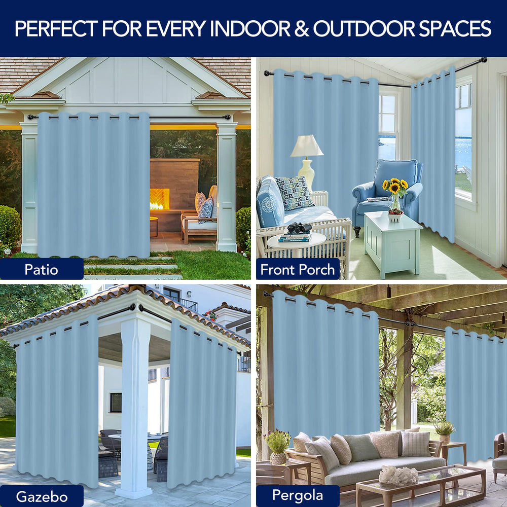 PureFit Outdoor Curtain draped in outdoor gazebo setting