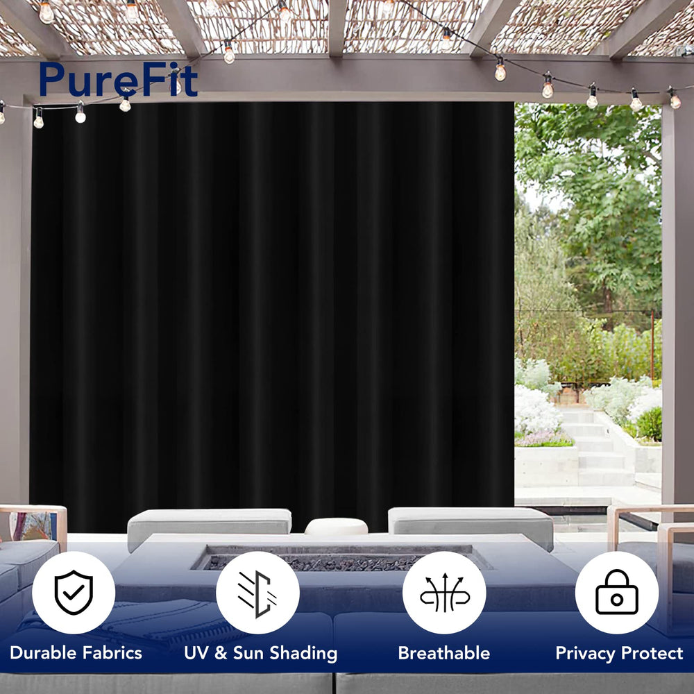 PureFit outdoor curtain in a patio setting