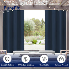 PureFit Outdoor Curtain in a patio setting