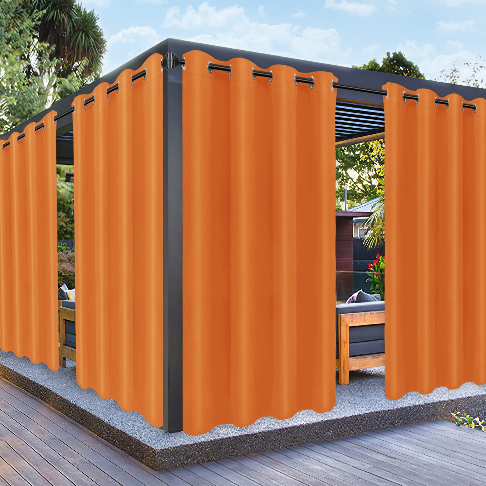 PureFit Outdoor Curtain in orange, front view