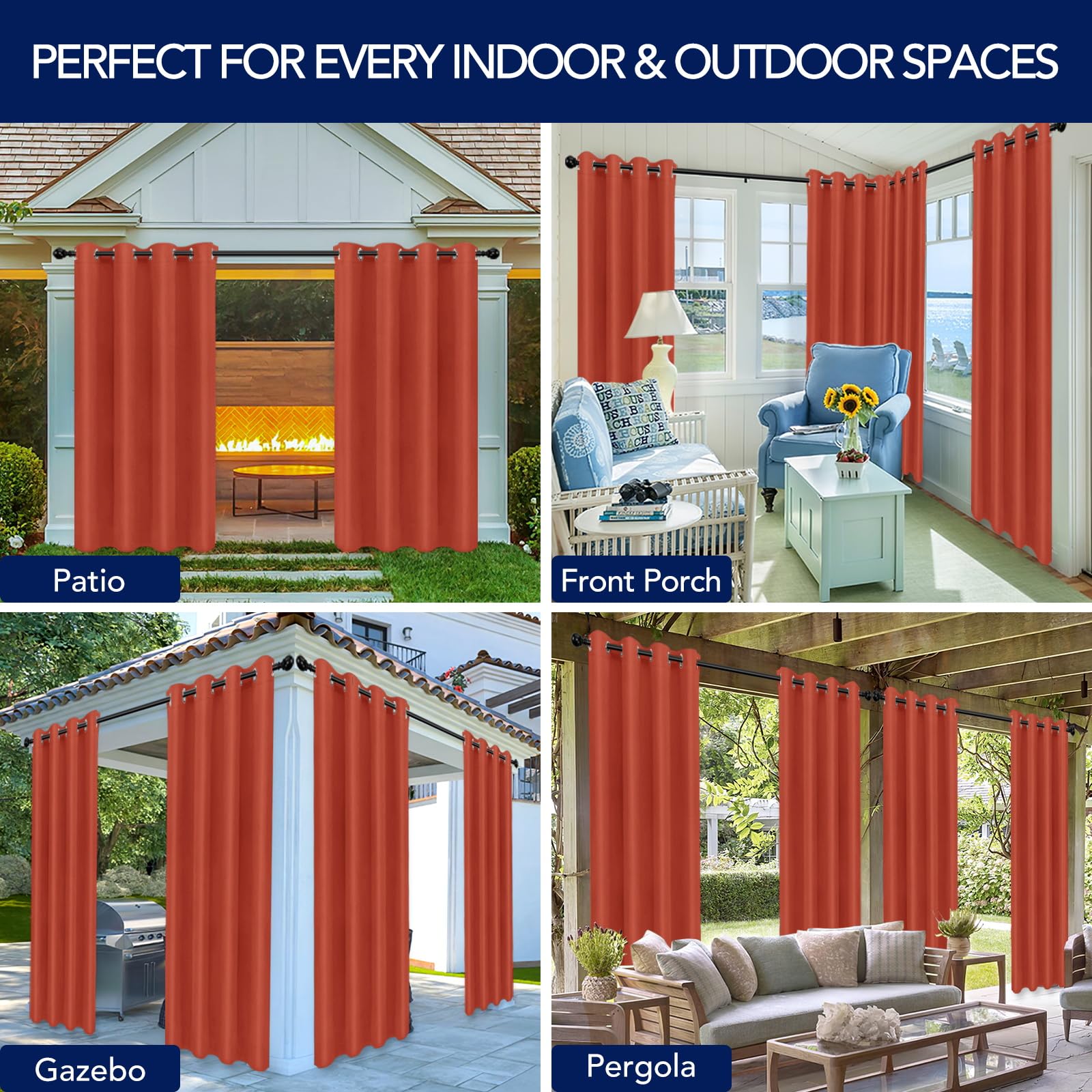 PureFit Outdoor Curtain in outdoor cabana setting