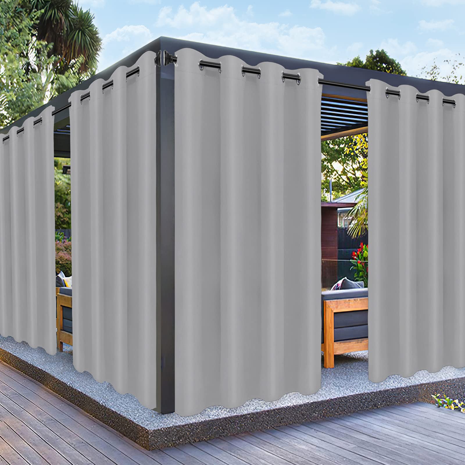 PureFit Outdoor Curtain Light Gray front view