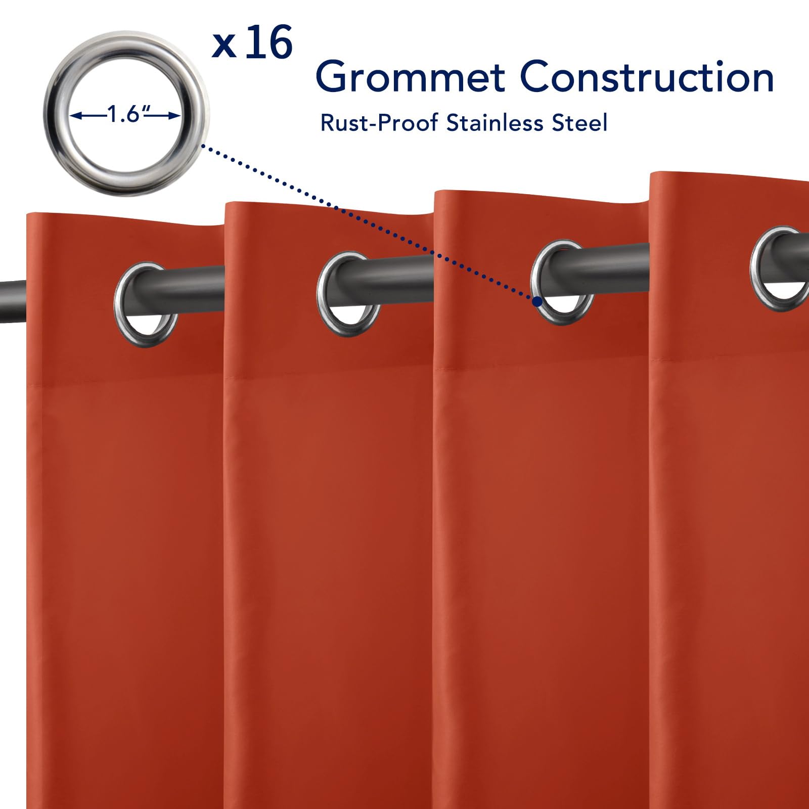 PureFit Outdoor Curtain Red Clay side view