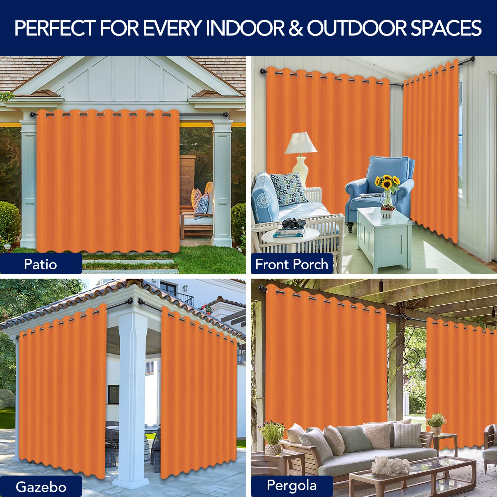 PureFit outdoor curtains blocking sunlight