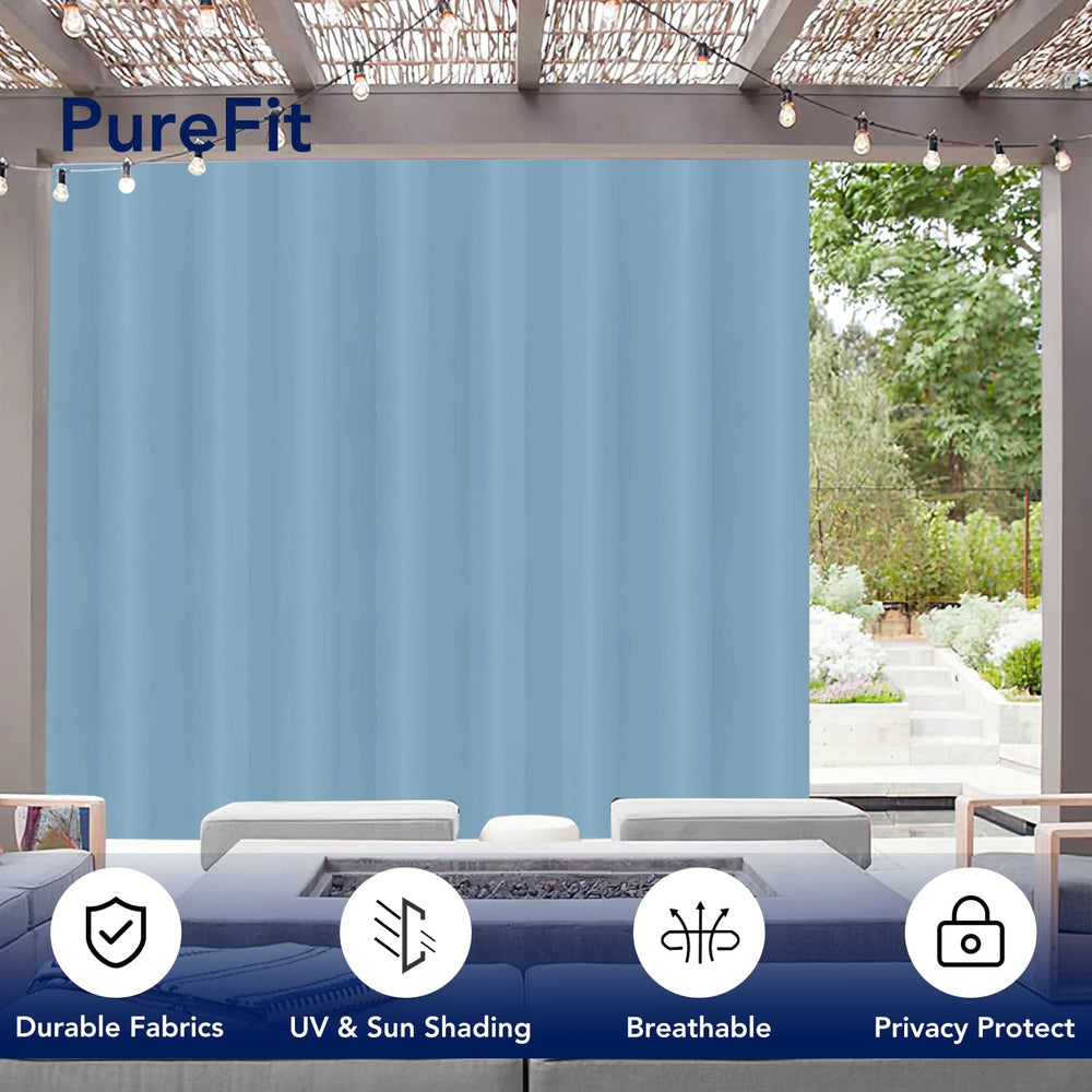 PureFit Outdoor Curtains hung on patio for privacy