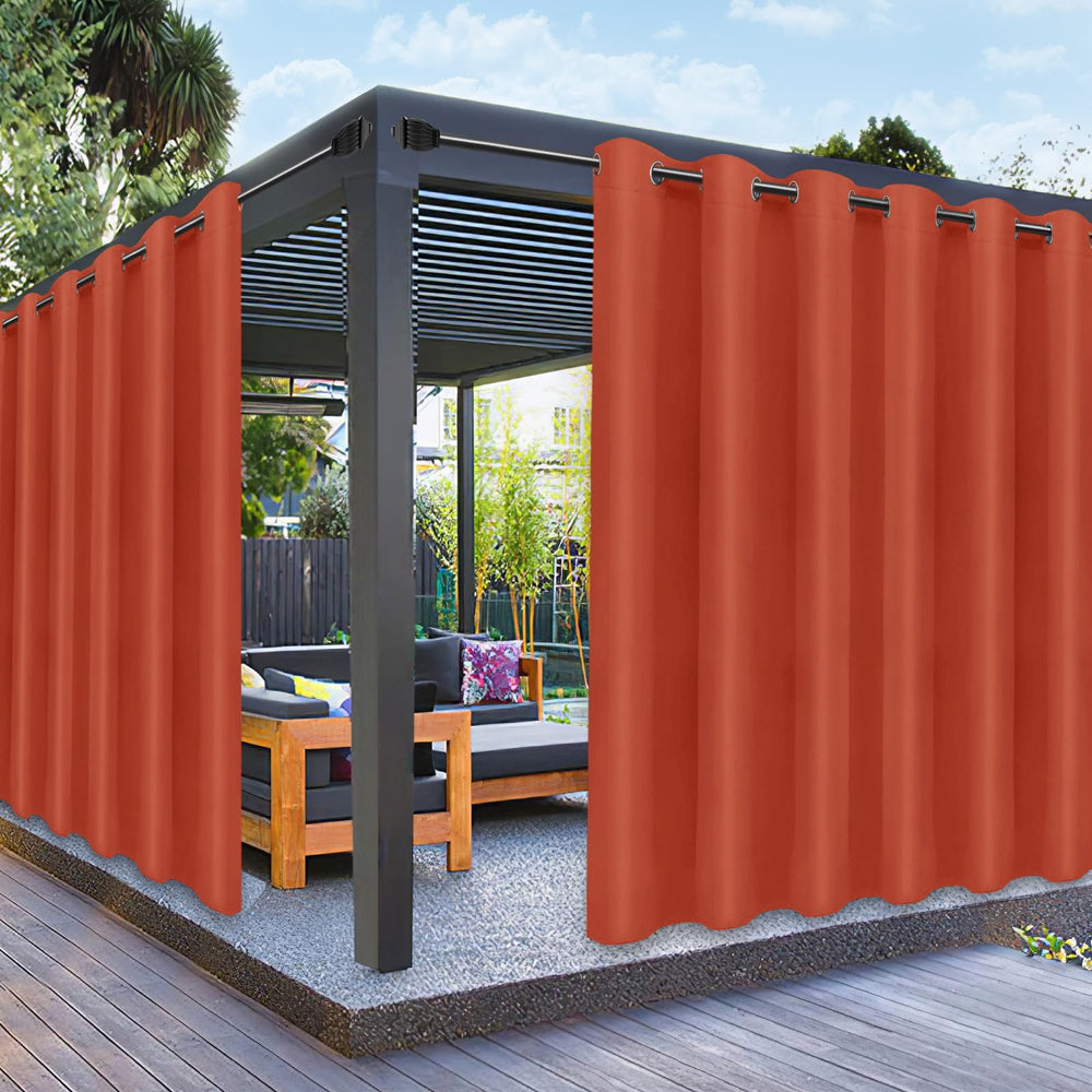 PureFit Outdoor Curtains Red Clay front view