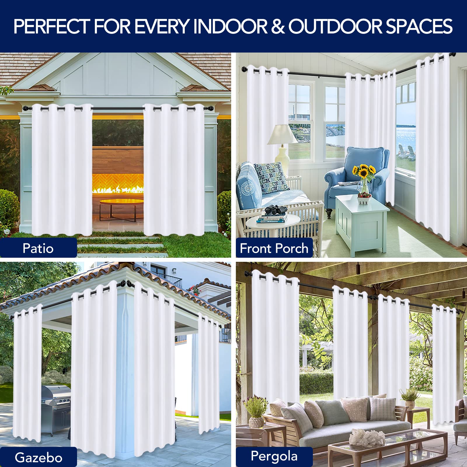 PureFit Outdoor Curtains showcasing waterproof feature