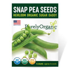 Purely Organic Sugar Daddy Snap Pea Seeds packet front view