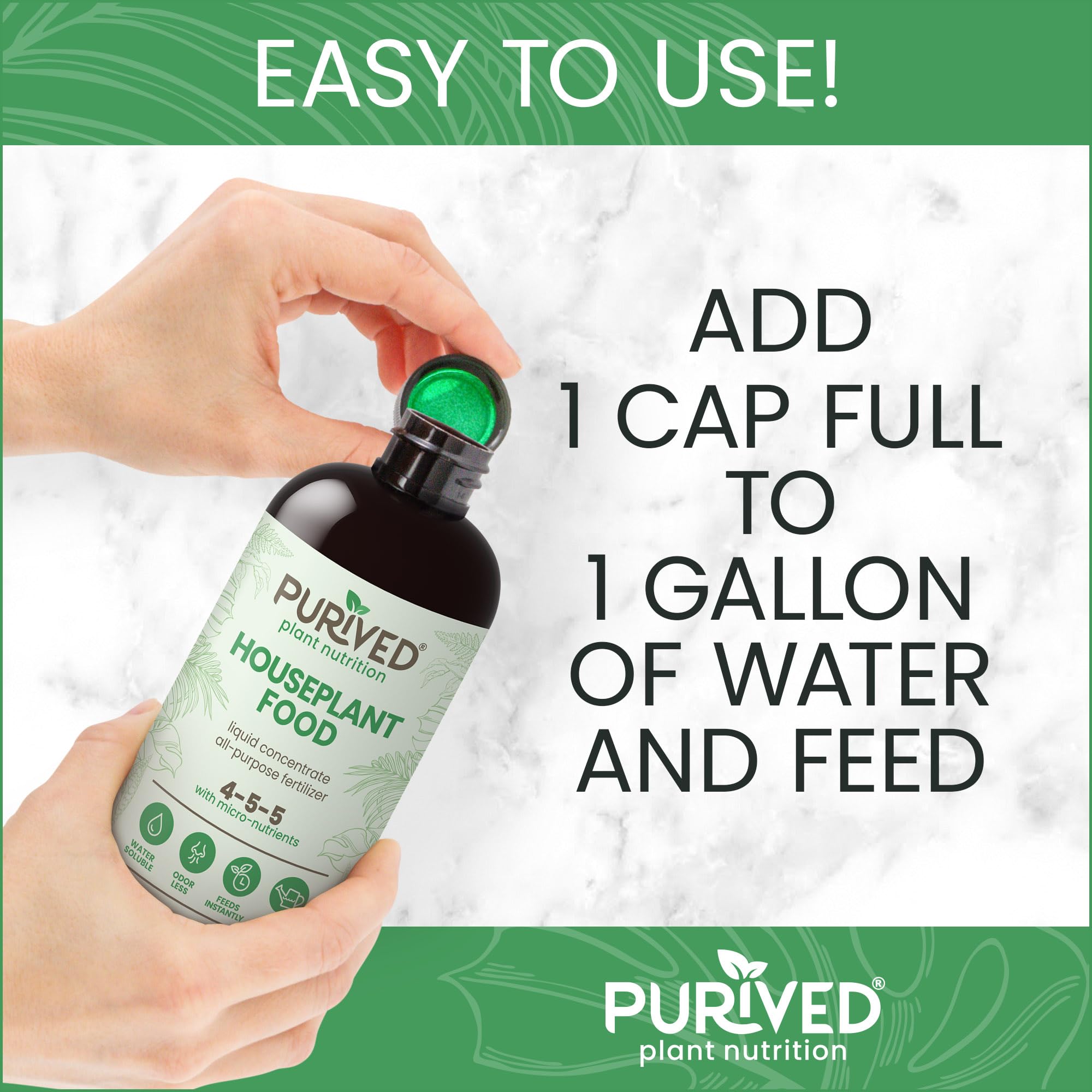 Purived fertilizer application on potted plants