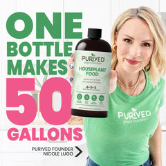 Purived fertilizer mixed with water in a watering can