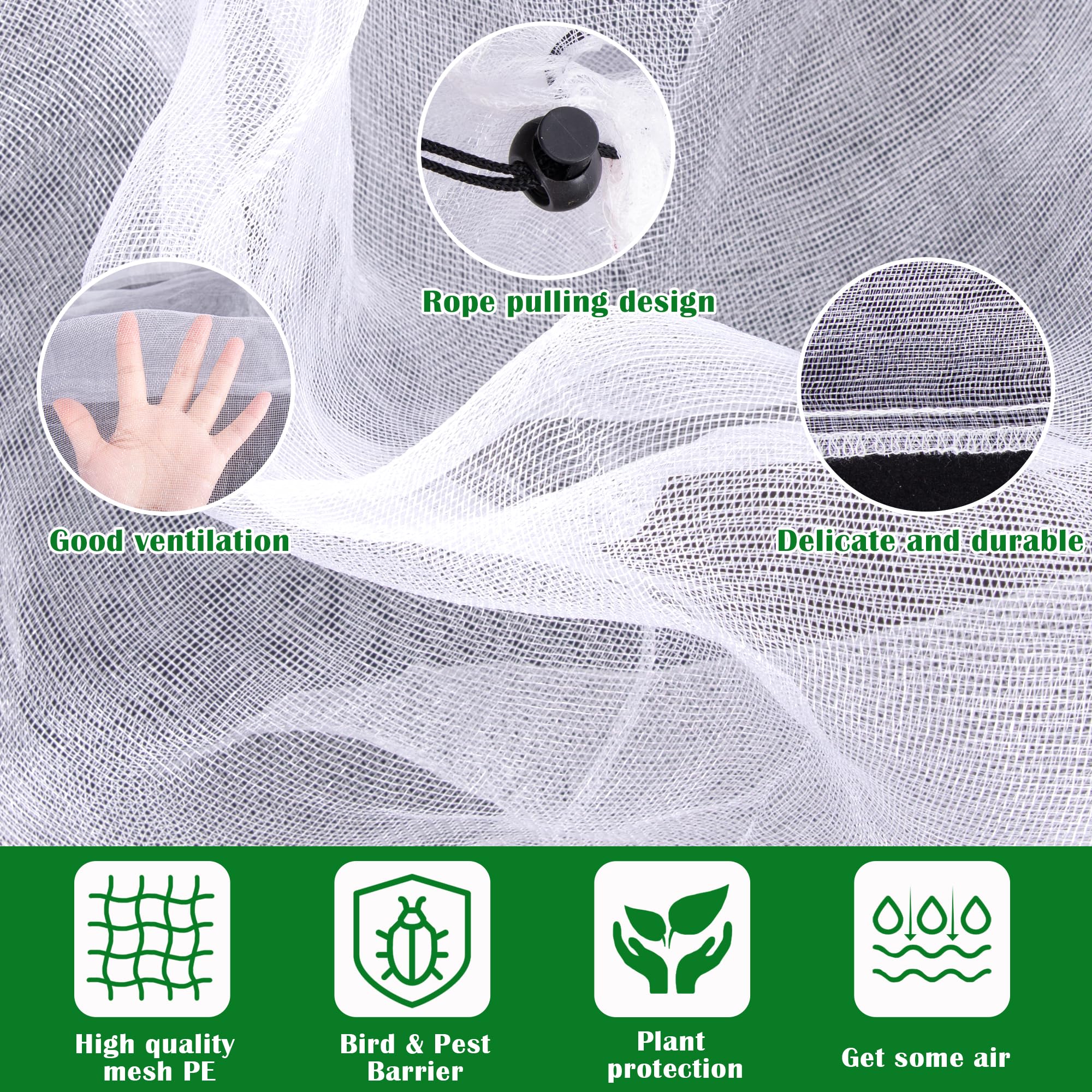 PURPLE STAR 1N durable polyethylene garden netting on plants