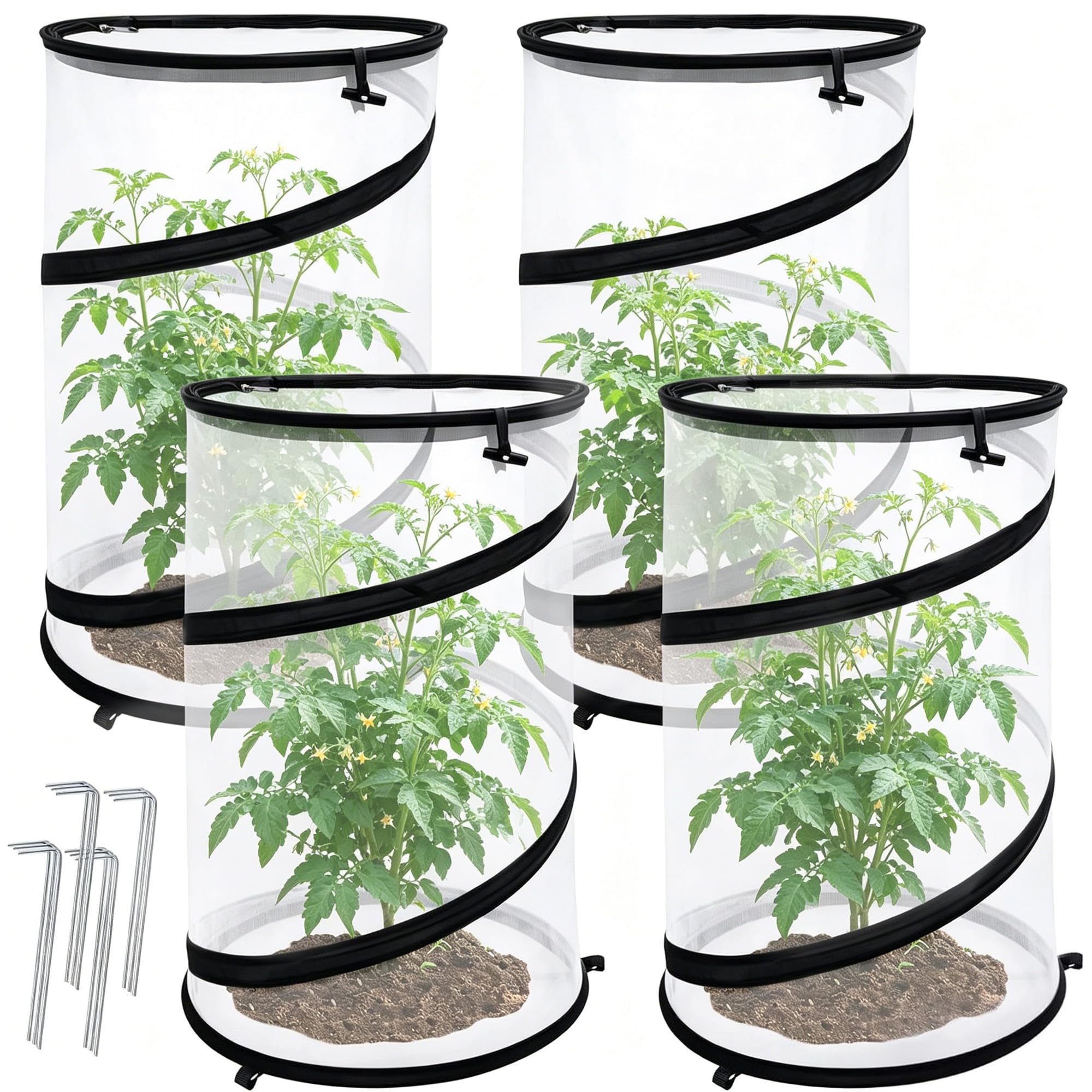 PURPLE STAR 1N pop-up insect barrier plant cover round shape front view