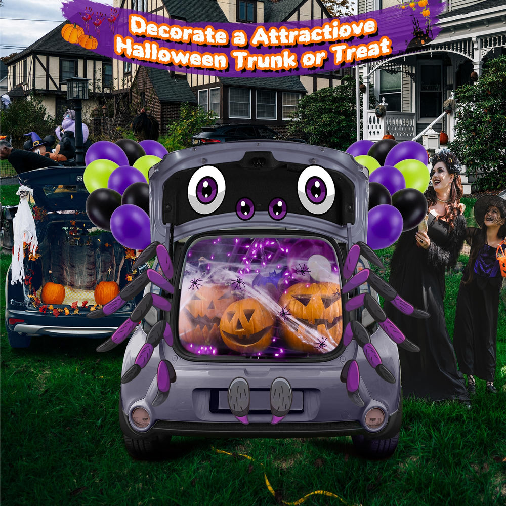 Purple string lights from Hiboom Halloween decoration kit