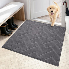PURRUGS Dirt Trapping Door Mat 36" x 36" grey front view