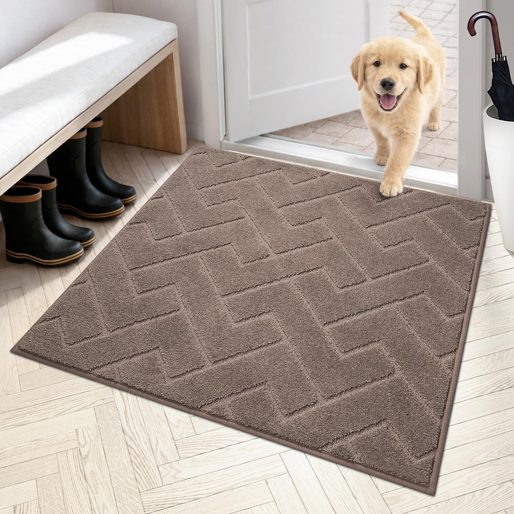 PURRUGS Dirt Trapping Door Mat front view 36 x 36 inches in grayish brown