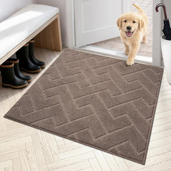 PURRUGS Dirt Trapping Door Mat front view 36 x 36 inches in grayish brown